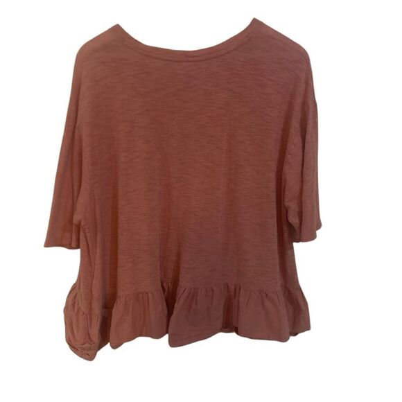 Anthropologie Akemi + Kim short ruffle sleeve medium peplum hem line ruffle - Picture 2 of 4